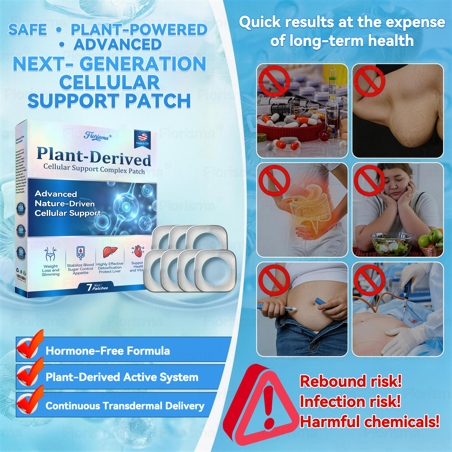 🌱𝑭𝒍𝒐𝒓𝒊𝒔𝒎𝒂® 𝑷𝑳𝑨𝑵𝑻-𝑫𝑬𝑹𝑰𝑽𝑬𝑫 𝑪𝒆𝒍𝒍𝒖𝒍𝒂𝒓 𝑺𝒖𝒑𝒑𝒐𝒓𝒕 𝑪𝒐𝒎𝒑𝒍𝒆𝒙 𝑷𝒂𝒕𝒄𝒉（Plant energy helps reduce weight by improving the body's lymphatic system）