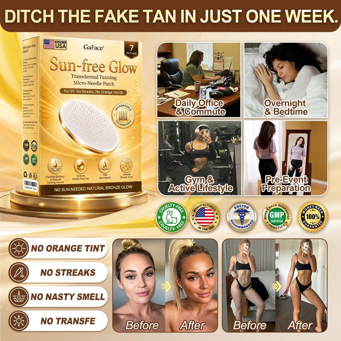 𝗚𝗮𝗳𝗮𝗰𝗲® 🪻Sunless Natural Glow Transdermal Tanning Micro-Nee🚢