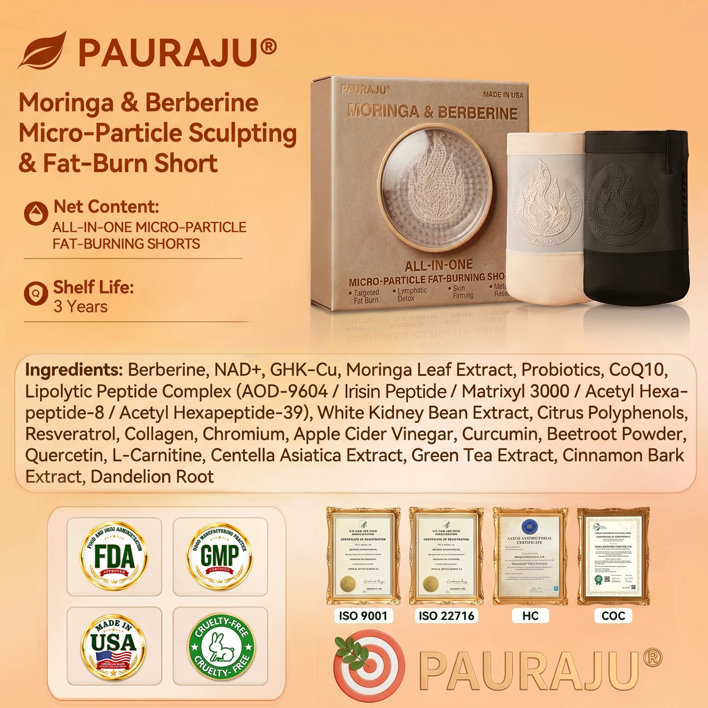 PAURAJU® 🧨30-Min All-in-One Micro-Particle Fat-Burning Shorts✅Ignites deep microcirculation to melt fat, flush toxins, and reverse metabolic aging.🚗