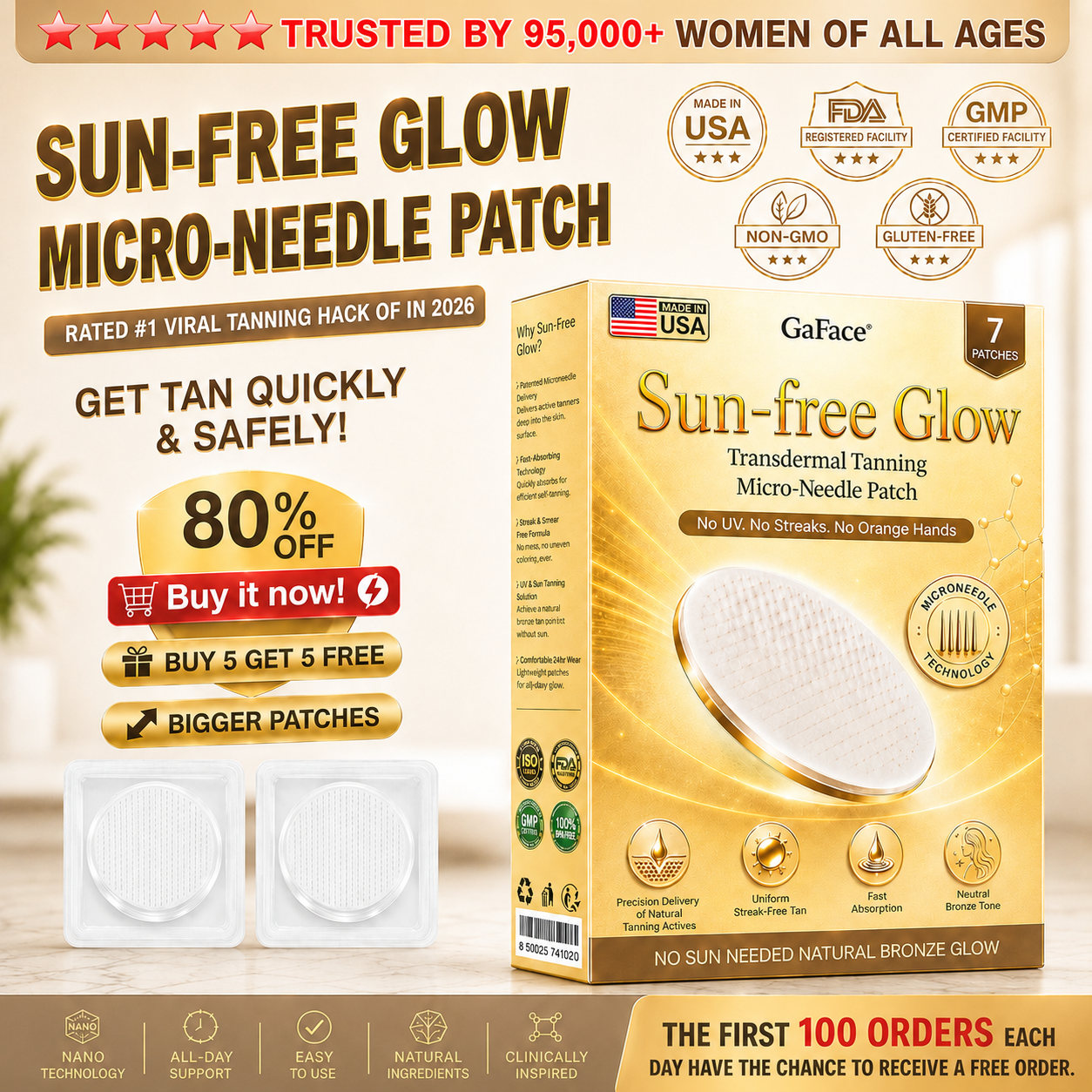 𝗚𝗮𝗳𝗮𝗰𝗲® 🪻Sunless Natural Glow Transdermal Tanning Micro-Nee🚢